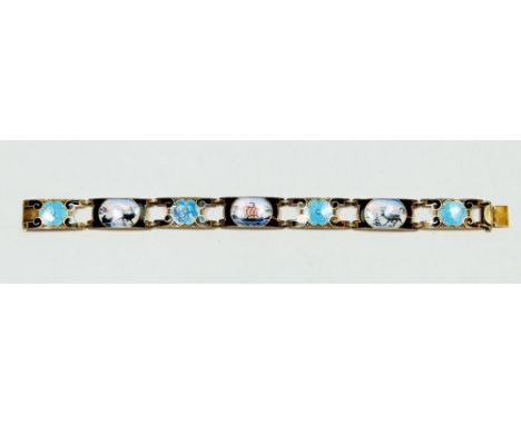 A silver and enamel Norwegian bracelet by Andresen Scheinpflug 