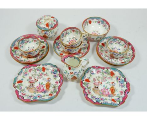A Victorian child's porcelain tea service with painted chinoiserie decoration, No. 6894 