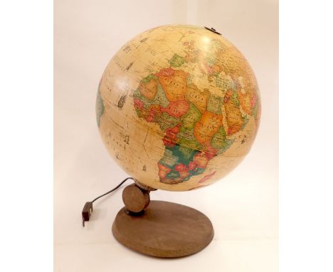 A Denmark Scan Globe with light up feature on stand by Karl F Harig, 41cm high 