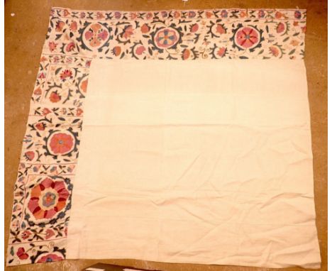 A Perisan floral embroidered panel 