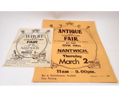 Two vintage Nantwich Antique and Collectors Fair posters, largest 39 x 32cm 