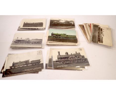 A collection of vintage steam engine postcards (37) 
