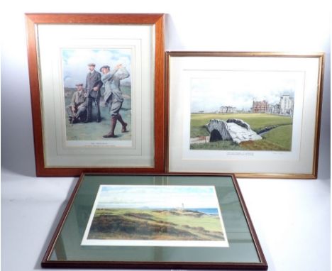 A golfing print after Graeme Baxter 'Turnberry Ailsa Course', 25 x 35cm, a limited edition print of The Old Course at St Andr