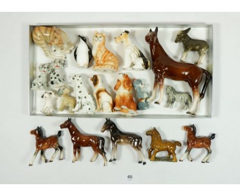 A collection of animal ornaments including Wade &amp; USSR zebra 