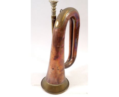 A Boosey &amp; Co military brass and copper bugle dated 1901 