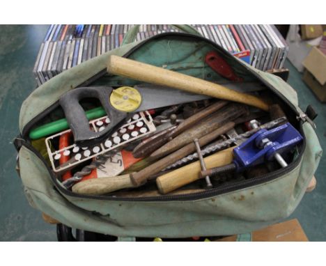Holdall of hand tools, hammers, saws, screwdrivers etc  