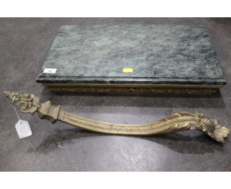 Marble topped console table with gilt metal frame and legs