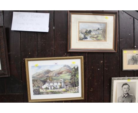 Picture of Crossthwaite and a Judy Boyes Ltd edition singed print of Stickle cottage, Langdale 