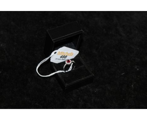18 ct gold ruby and diamond ring Size N