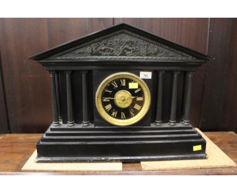 Late 19th century slate mantle clock, signed Anderson to dial