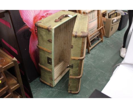 Vintage green canvas trunk