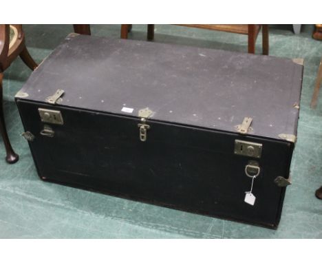 A vintage Brooke studded trunk with metal fittings  