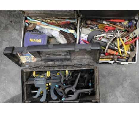 Toolbox and two cases of hand tools
