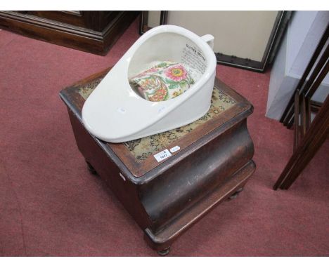 XIX Century Mahogany Commode, together with a slipper bed pan.