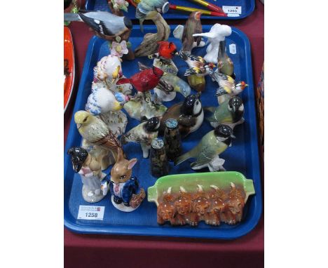 Goebel Bird Figures, Robin, Beswick figure of Beatrix Potters's 'Pickles':- One Tray.ashtray - cracked/crazed, pickles - chip