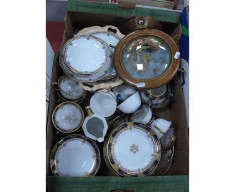 Noritake Tea Set, comprising of cups, saucers, side plates, sugar, jug, another early XX Century tea service and a table lamp