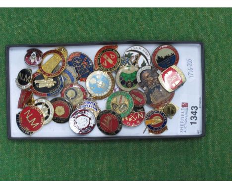 N.U.M Miners Strike Enamel Badges - Derbyshire Area N.U.M Strike 1984 - 5, Cokemans Area NUM 1984 - 94 Ten Years On, Cadeby 8