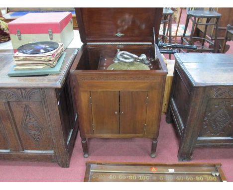 An Early XX Century Gilbert's (Sheffield) Floor Standing 78rpm Record Player, with double 'bugle' arm, 'Apollo' 1906 sound bo