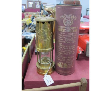 E. Thomas and Williams Ltd Authentic Brass Miners Lamp.LAMP HAS SOME SCRATCHES