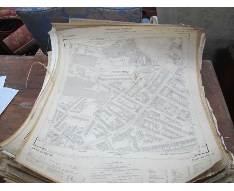 Roll of approx approx. 40 ordnance survey sheet maps dated 1949-53 Sheffield, Attercliffe, Darnall, Southery Neepsend, Wicker