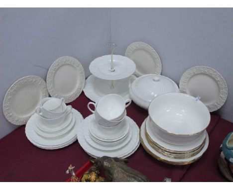 Wedgwood Countryware Tea Cup Saucers, Coalport two tier cake stand, Asberg (Germany) coffee cups saucers, Wedgwood 'Embossed 