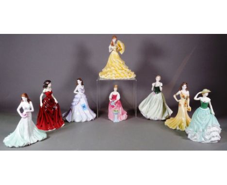 Ceramics, comprising; eight ceramic figurines of lady's, including Doulton, Coalport and Worcester, (8). 