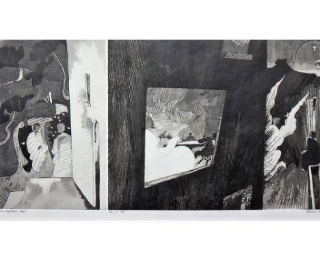 Patrick Pye (1929-2018), The Mystical Inn, etching, signed, inscribed and numbered 24/25, 39cm x 74cm. DDS