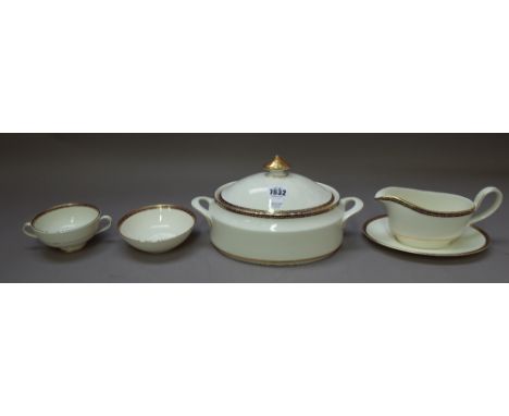 An extensive Minton part dinner and tea service decorated in the 'ST JAMES' pattern, comprising; two oval two handled tureens