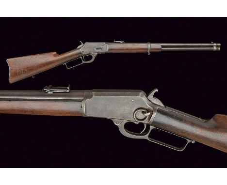 A Marlin Model 1889 Level Action Carbine, dating: 1875-1890, provenance: USA, dating: 1875-1890, provenance: USA, Round, rifl