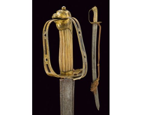 A rare sabre with turning hilt, dating: circa 1800, provenance: Spain, dating: circa 1800, provenance: Spain, Wide, curved, s