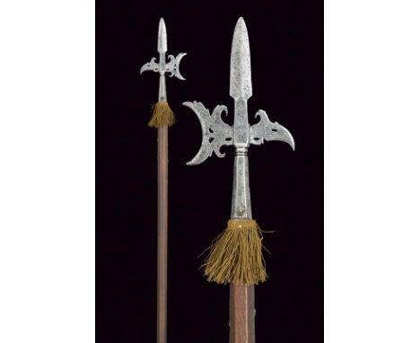 A small halberd, dating: early 17th Century, provenance: Italy, dating: early 17th Century, provenance: Italy, Head with a st