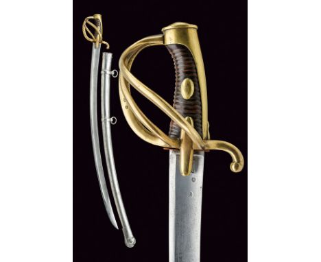 An AN XI model light cavalry sabre, dating: 1813, provenance: France, dating: 1813, provenance: France, Wide, curved, single-
