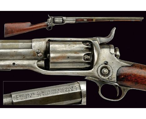 A Colt Model 1855 Revolving Carbine, dating: third quarter of the 19th Century, provenance: USA, dating: third quarter of the