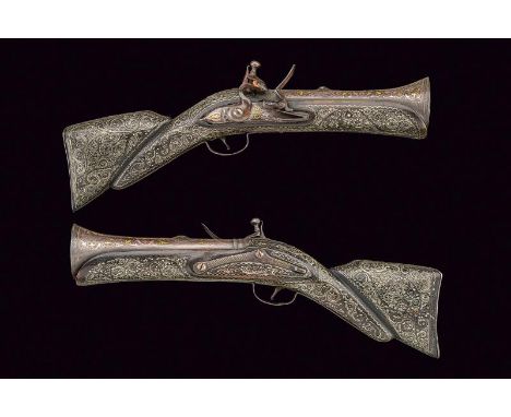 A pair of luxury flintlock blunderbusses, dating: second quarter of the 19th Century, provenance: Balkans, dating: second qua