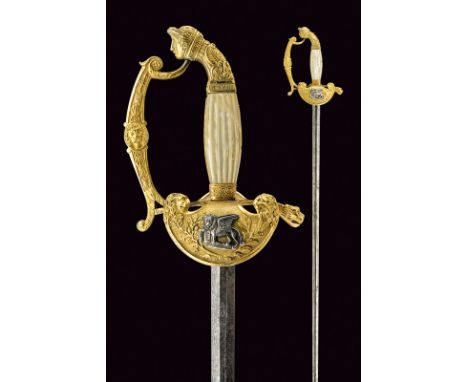 A small sword, dating: 19th Century, provenance: Venice, dating: 19th Century, provenance: Venice, Straight blade of hexagona