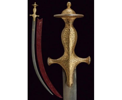 A tulvar/shamshir, dating: second quarter of the 18th Century, provenance: India Moghul, dating: second quarter of the 18th C