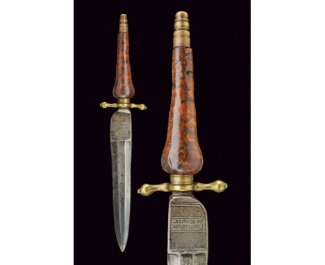 A fine plug-in hunting bayonet, dating: circa 1800, provenance: France, dating: circa 1800, provenance: France, Straight, dou
