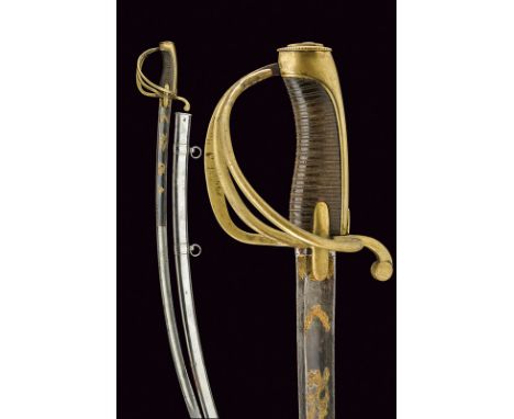 An officer's sabre, dating: mid-19th Century, provenance: Europe, dating: mid-19th Century, provenance: Europe, Curved, singl