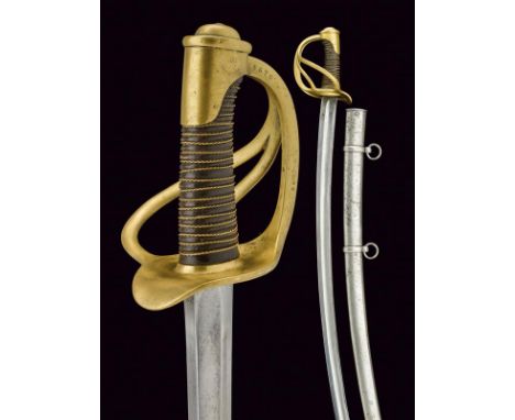 A sabre, dating: Mid 19th Century, provenance: France, dating: Mid 19th Century, provenance: France, Curved, single-and false