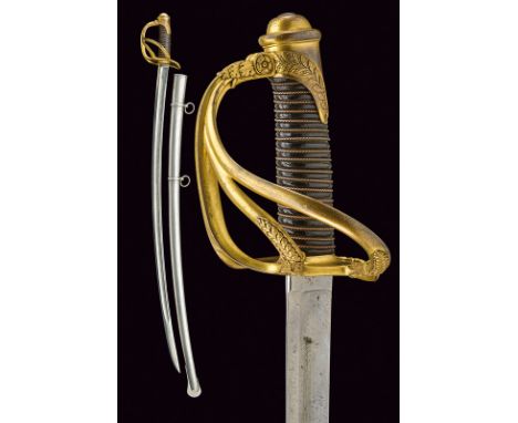 A cavalry officer's sabre, dating: 1837, provenance: Naples, dating: 1837, provenance: Naples, Curved, single-and false-edged
