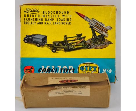 A boxed Corgi die cast gift set No. 4, Bristol Bloodhound guided missile with launching ramp, loading trolley and RAF Land Ro