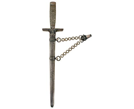 25.5cm flattened diamond section blade, regulation plated hilt with wire bound grip, in its plated steel scabbard complete wi