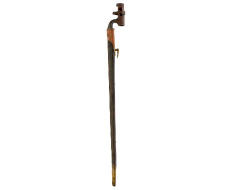 55cm blade with Inspector's stamp and Chinese characters, in its brass mounted leather scabbard with matching numbers, a Brow