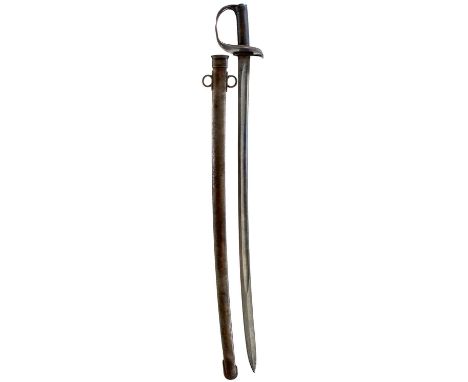 87.5cm fullered blade dated 1890 and with various Ordnance and War Department stamps to the forte, regulation steel bowl guar