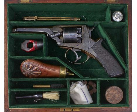 4.5inch sighted octagonal barrel, border and scroll engraved cylinder, border and scroll engraved frame, chequered wooden gri