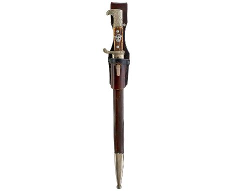 33.4cm fullered blade by Ewald Cleff, regulation nickel hilt, the crossguard stamped SB 16752, two-piece riveted stag's horn 