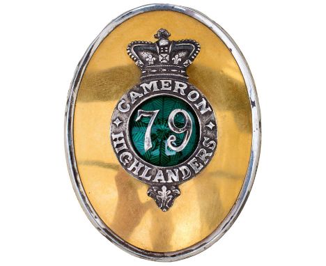 the oval gilt body with white metal edge, 79 centred on a green enamel ground surrounded by a white metal border inscribed CA
