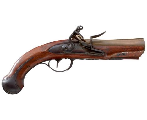 5inch flared brass barrel with elliptical muzzle and engraved London, bevelled lock, full stocked with Continental style moun