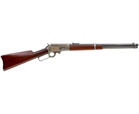 20inch sighted round barrel with full length tube magazine, fitted with rear ladder sights, stamped with the manufacturer's d