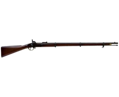 39inch sighted barrel fitted with ramp and ladder rear sights, the lock stamped 1862 over LA Co. and with crown over VR at th